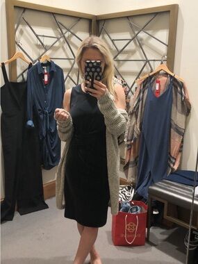 Allison Joy Black Midi Sheath Dress